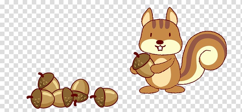 Squirrel Cartoon , Squirrel loves nuts transparent background PNG clipart