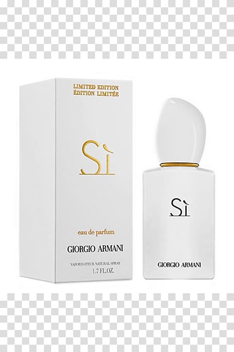 Perfume Giorgio Armani Si Eau De Parfum Spray Giorgio Armani Armani Si White Limited Edition 50ml EDP, perfume transparent background PNG clipart