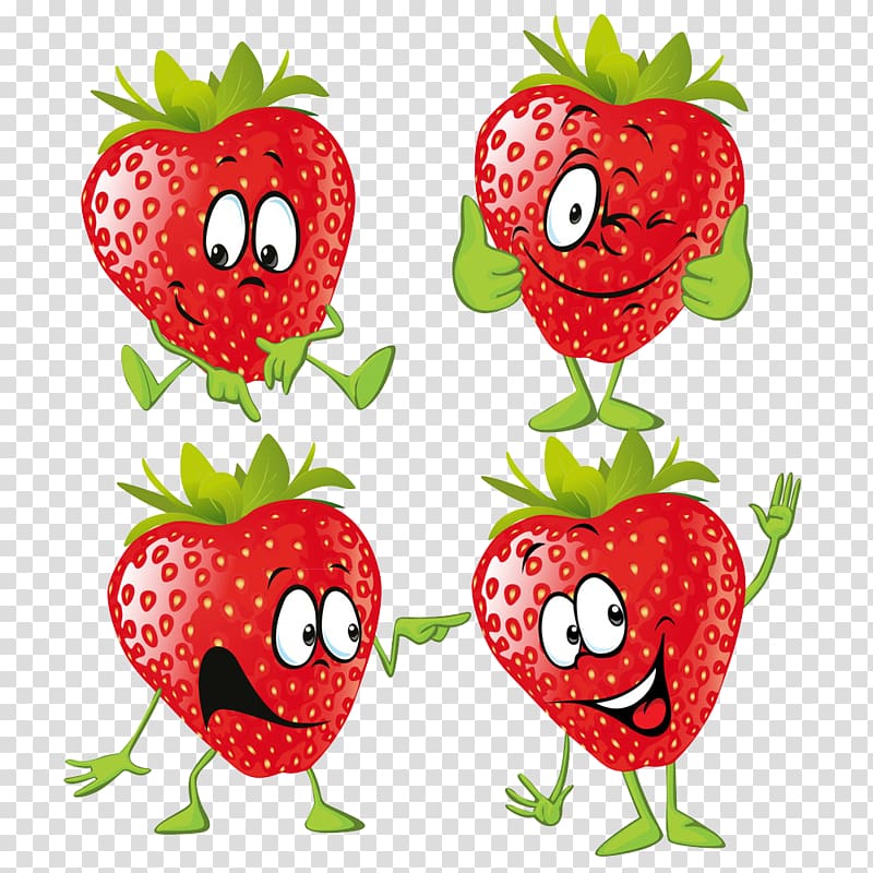 Strawberry Cartoon Fruit Illustration, Strawberry transparent background PNG clipart