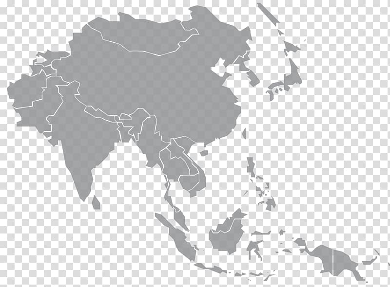 gray map art, Southeast Asia Earth Asia-Pacific, Map Asia transparent background PNG clipart