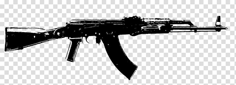 AK-47 7.62×39mm Saiga semi-automatic rifle Firearm, ak 47 transparent background PNG clipart