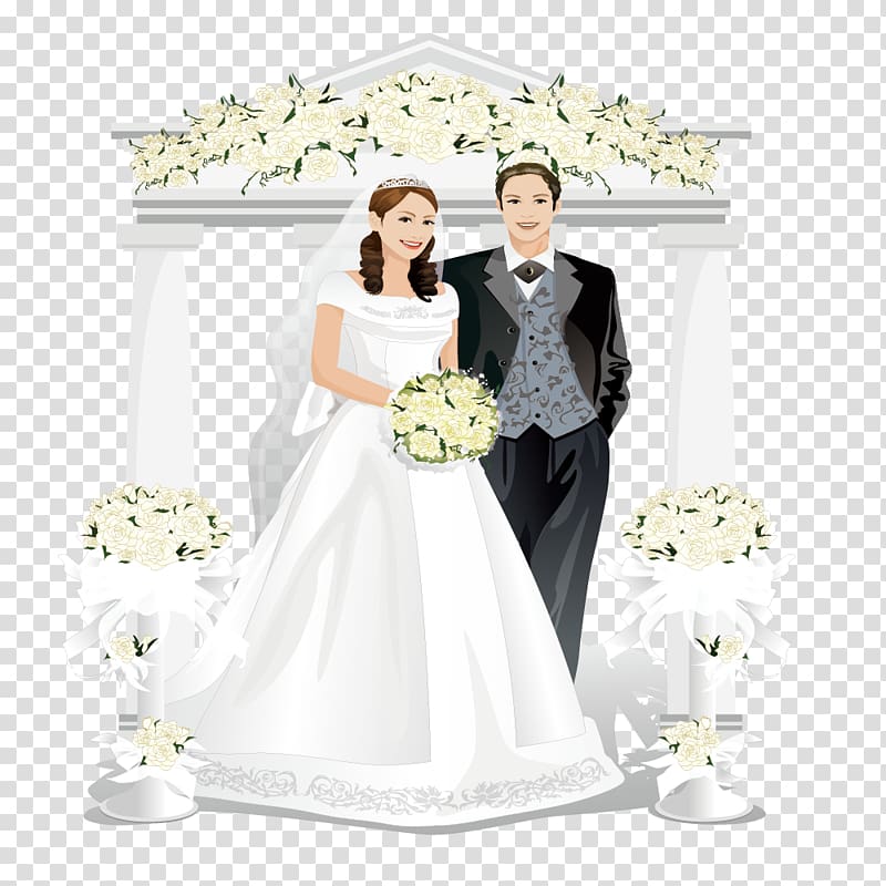 wedding art, Wedding men and women transparent background PNG clipart