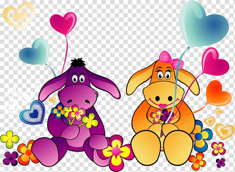 Hinny Cartoon Drawing , Cartoon hand painted animal balloon transparent background PNG clipart
