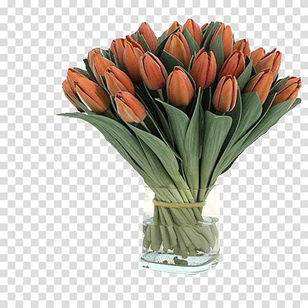Tulip Flower bouquet Floral design Vase, Orange bouquet transparent background PNG clipart
