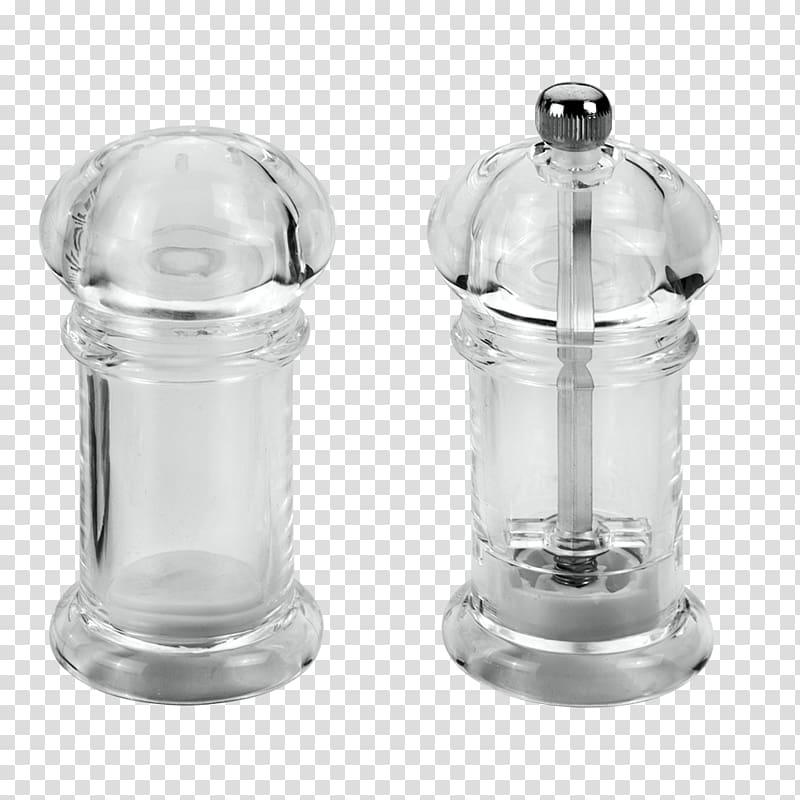 Salt and pepper shakers Glass Black pepper Salt cellar, caracter transparent background PNG clipart