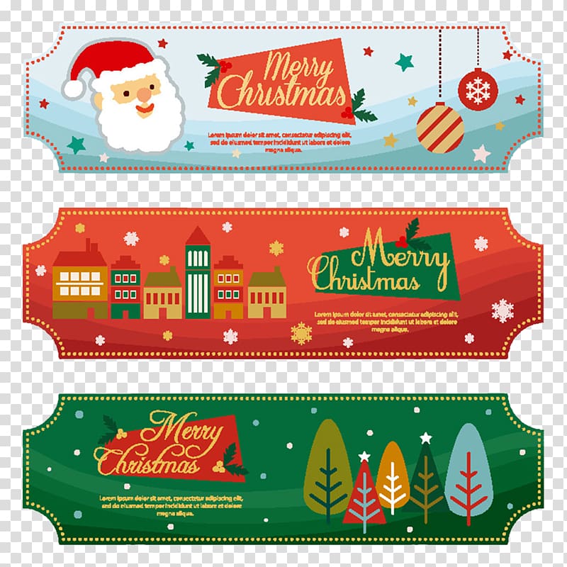 Christmas banner material transparent background PNG clipart