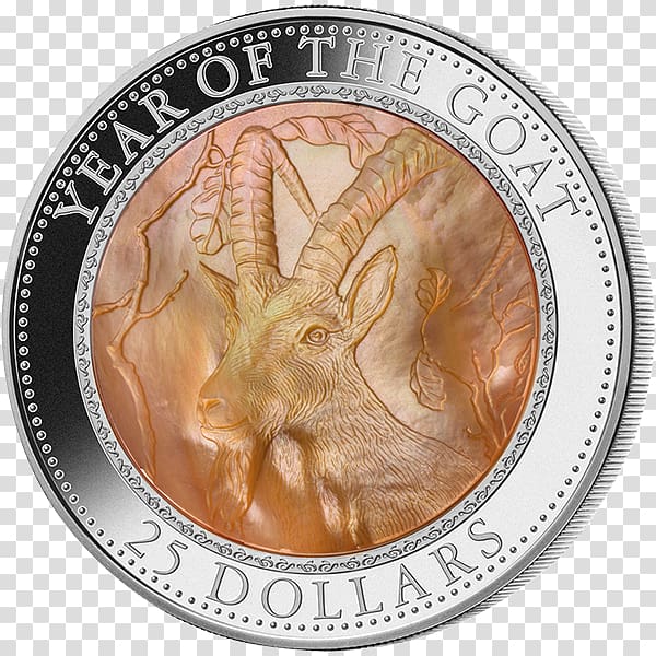 Silver coin Goat Nacre, Coin transparent background PNG clipart