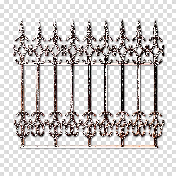 gray fence illustration, Wrought iron Fence Metal, Iron fence transparent background PNG clipart