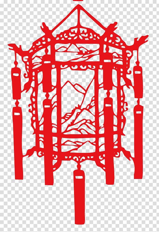 Lantern Papercutting Chinese New Year Traditional Chinese holidays, Chinese New Year Lantern lantern transparent background PNG clipart