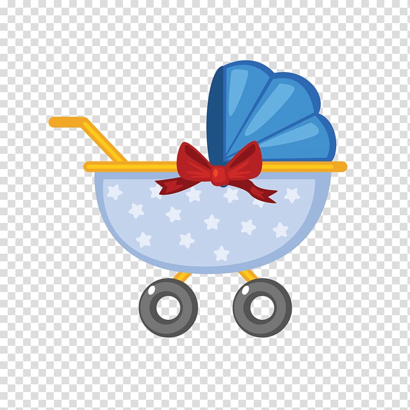 blue pram stroller , Child Euclidean Bib Baby transport Icon, blue star bow creative stroller transparent background PNG clipart