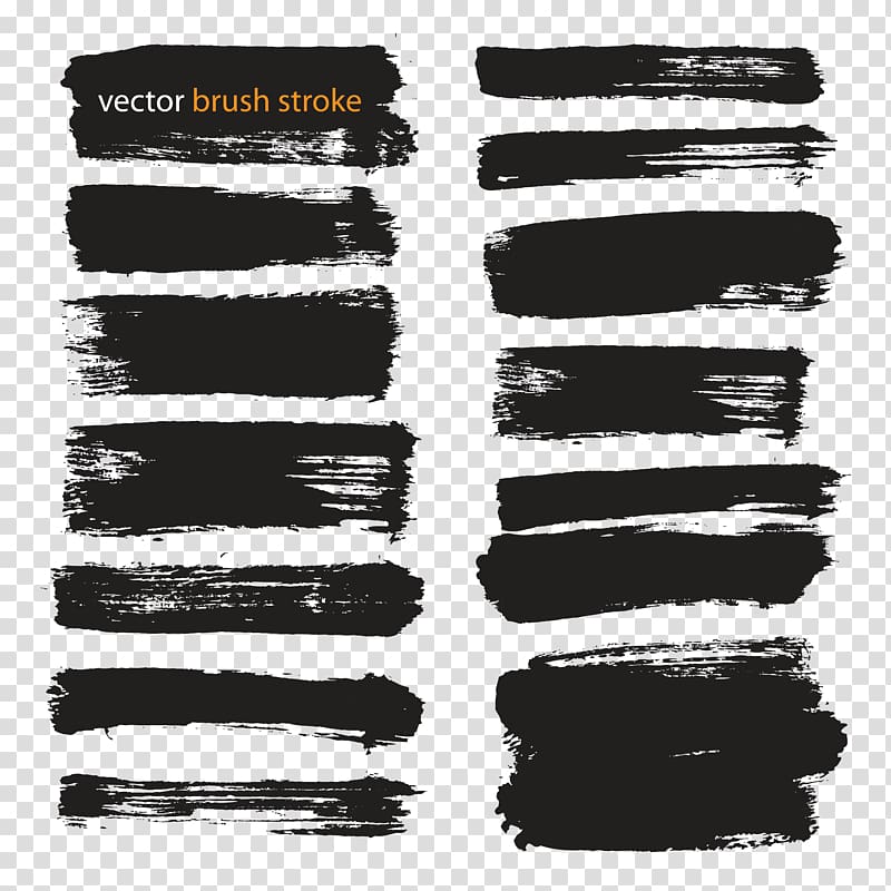 Download Paint Brush Stroke Clip Art Black And White - Rectangle Circle