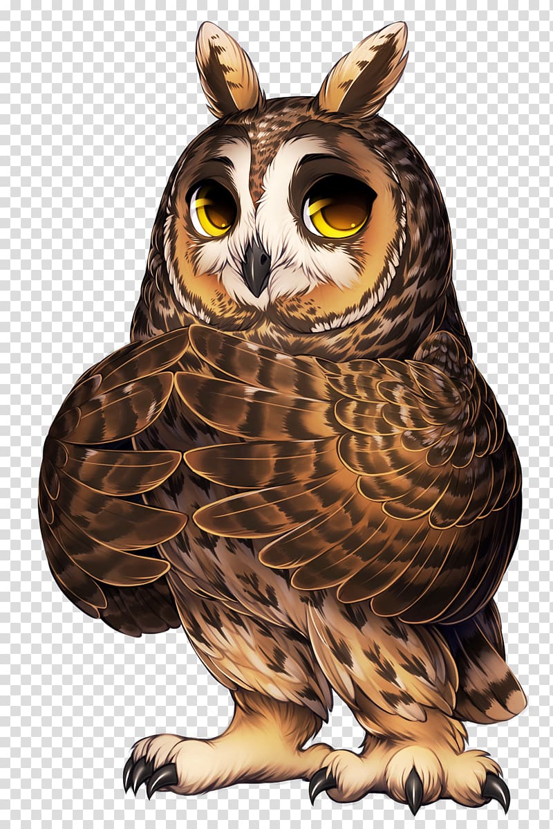 Great Horned Owl Bird of prey Long-eared Owl, tags transparent background PNG clipart