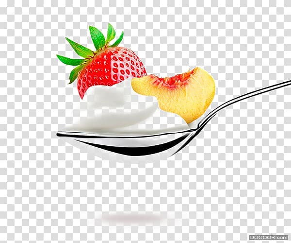 Ice cream Strawberry Milk Yogurt, Fruit yogurt transparent background PNG clipart