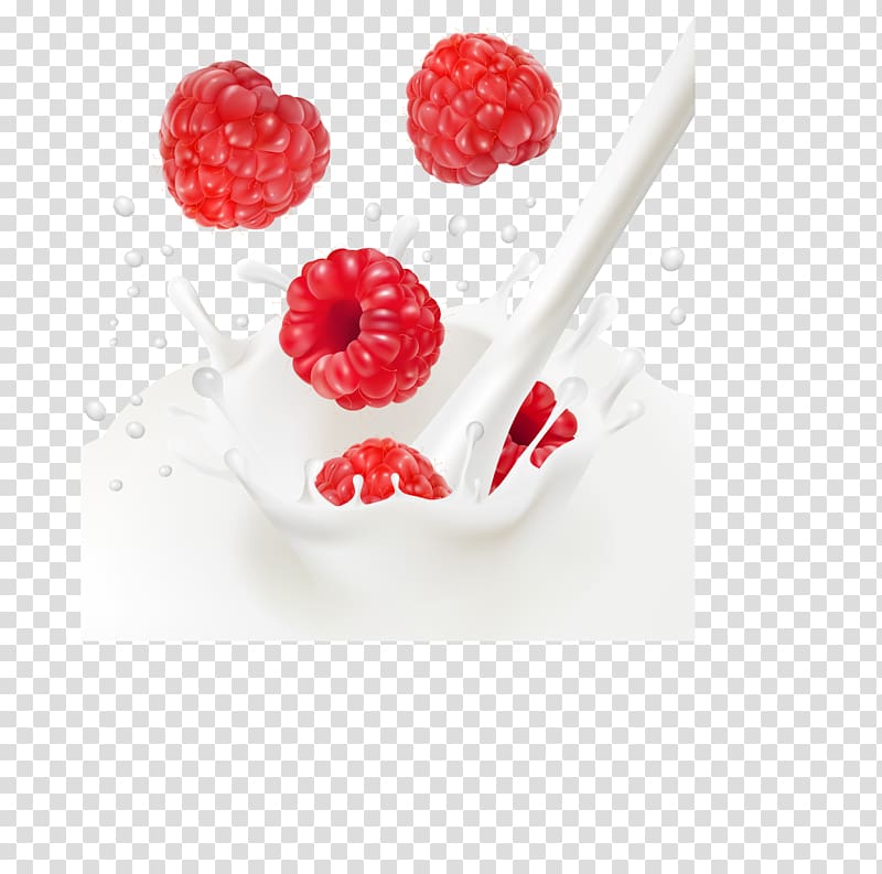 Milk Cream Raspberry, raspberries transparent background PNG clipart