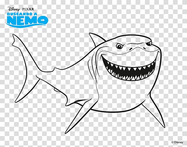 Bruce Nemo Coloring book Drawing Shark, Bruce nemo transparent background PNG clipart