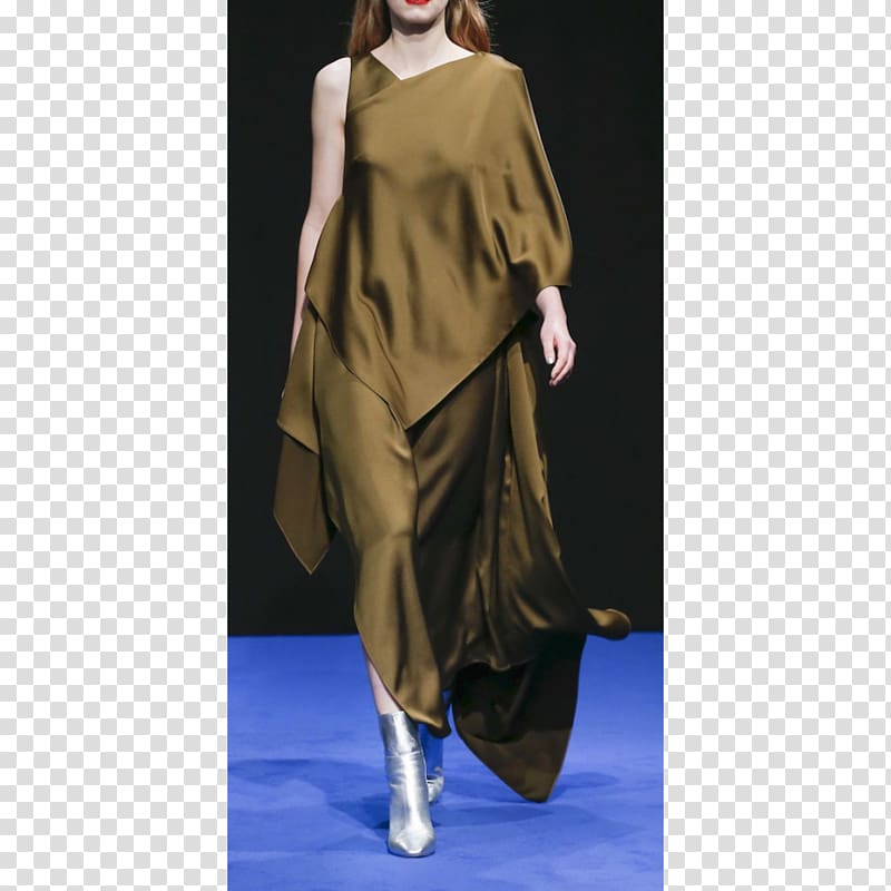 London Fashion Week 2017 Runway Model, silk material transparent background PNG clipart