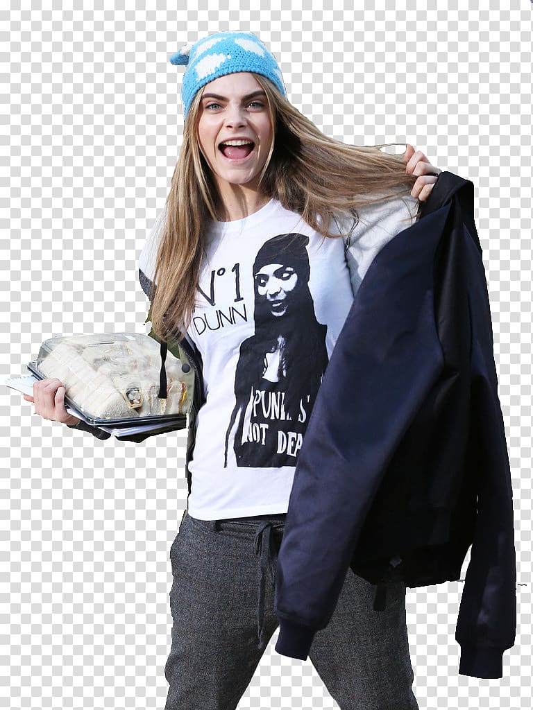 Cara Delevingne T-shirt Paris Fashion Week Model, cara delevingne transparent background PNG clipart