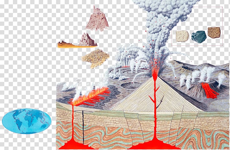 Volcanic magma eruption geography illustration transparent background PNG clipart