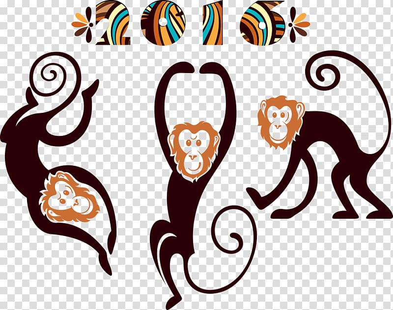 Chimpanzee Monkey Illustration, Monkey Creative transparent background PNG clipart