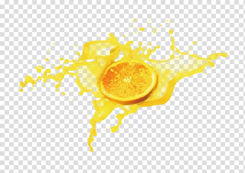 slice of orange fruit art, Orange juice Citrus xd7 sinensis, Splash juice transparent background PNG clipart