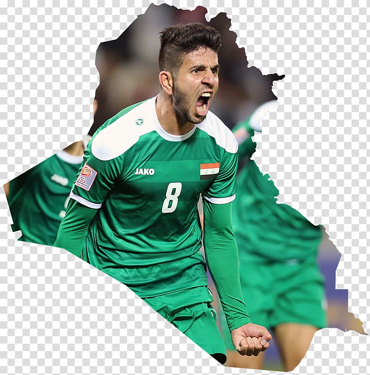Younis Mahmoud Iraq national football team Iraq national under-23 football team Jersey, male athletes transparent background PNG clipart