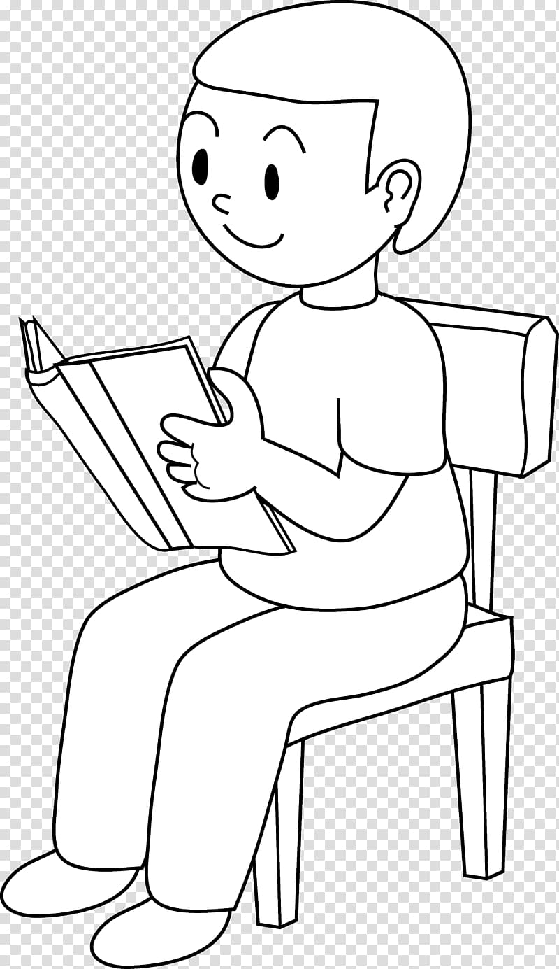 Sitting Chair Black and white Drawing , Boy Sitting transparent background PNG clipart