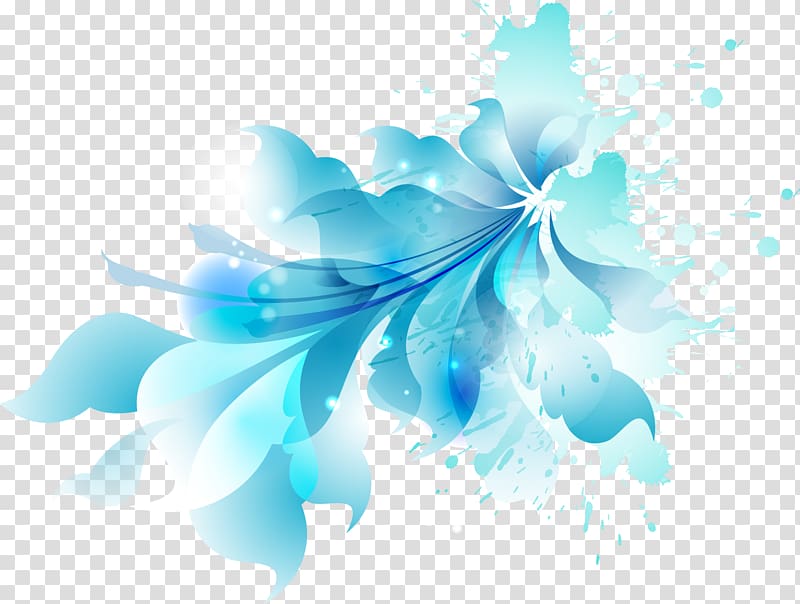 blue lily flower , Blue Computer file, Bright blue pattern material transparent background PNG clipart