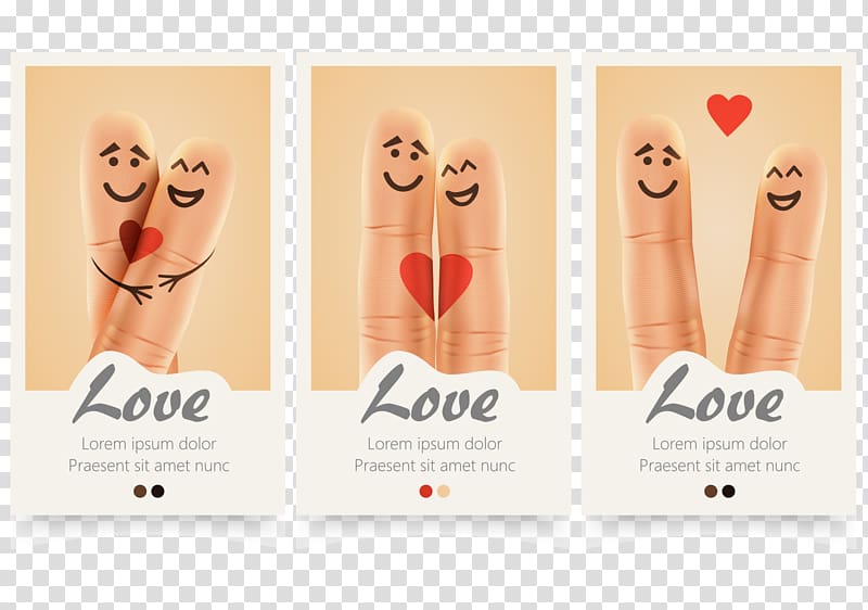Love Finger Heart Intimate relationship, 3 Creative finger couple card material transparent background PNG clipart