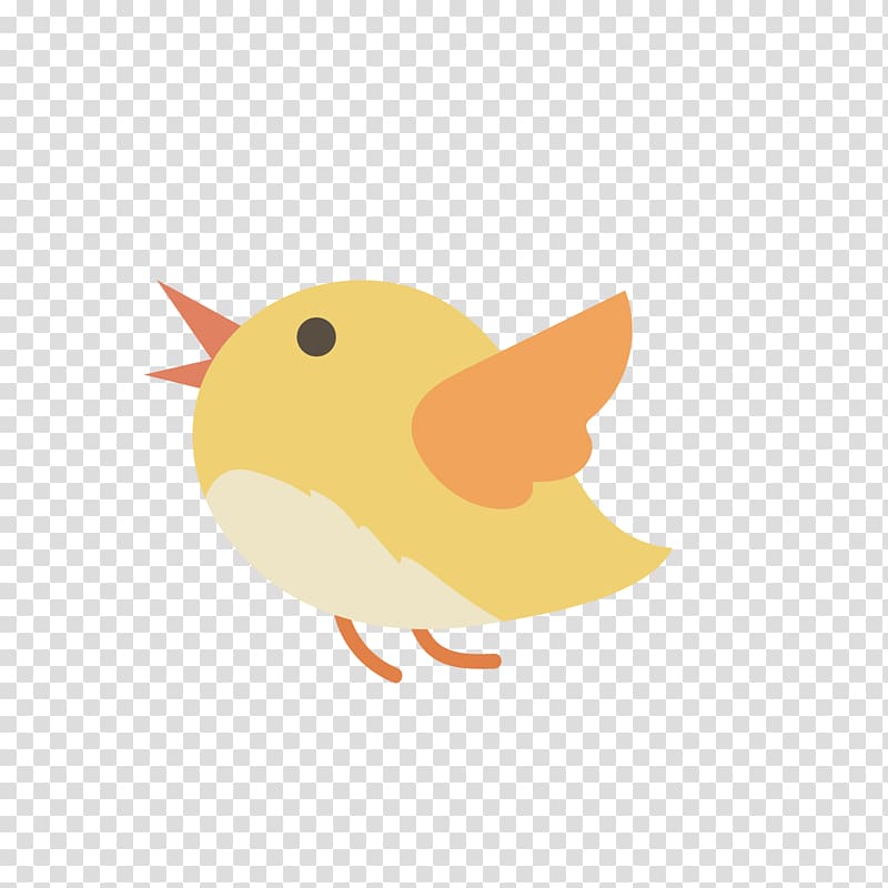 Bird Cartoon Illustration, Cute cartoon yellow bird illustration transparent background PNG clipart