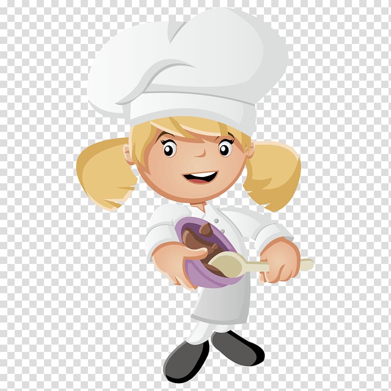 girl wearing chefs uniform illustration, Chef Cartoon Cook Illustration, Cooking cooks transparent background PNG clipart