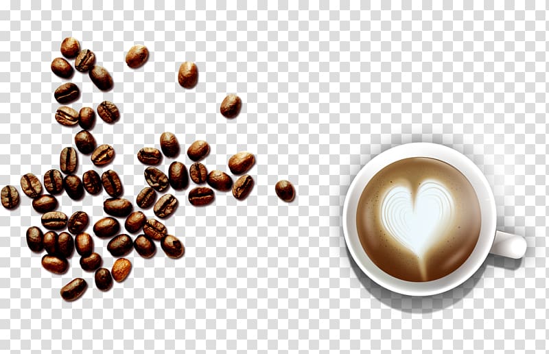 Espresso Coffee cup Ristretto Cafe, Coffee and coffee beans transparent background PNG clipart