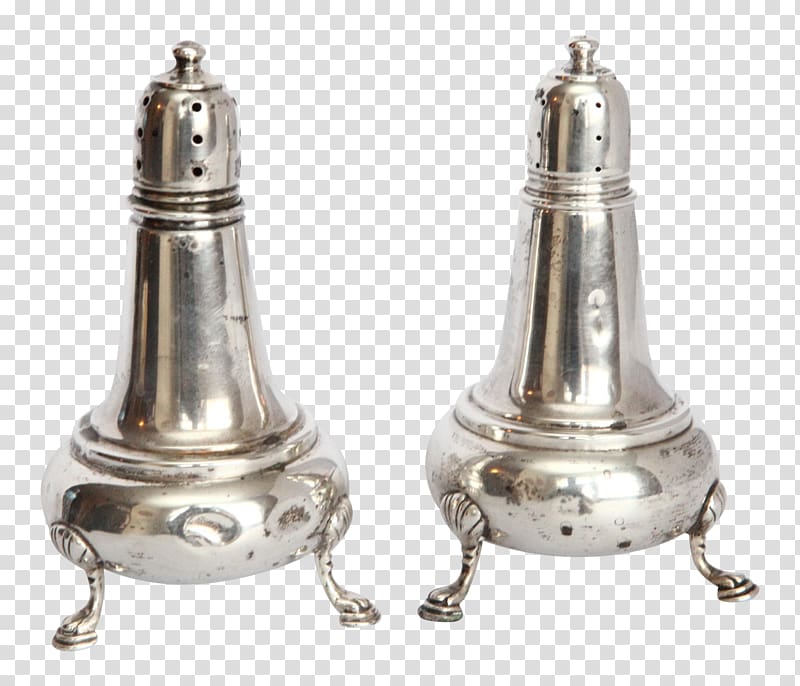 Salt and pepper shakers 01504 Silver Black pepper, silver transparent background PNG clipart