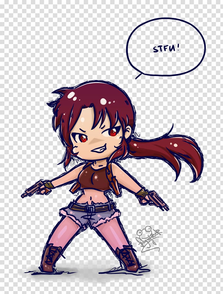 Black Lagoon Mangaka Chibi, Chibi transparent background PNG clipart