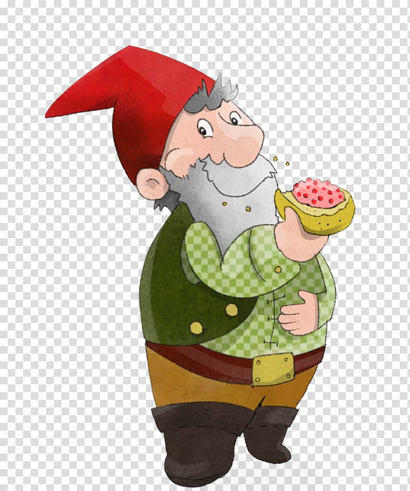 Twist bread Dwarf Breakfast Garden gnome Santa Claus, typo transparent background PNG clipart