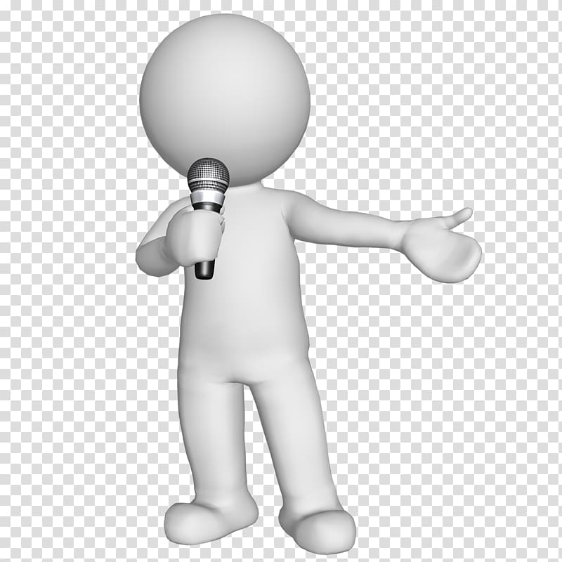 Microphone 3-D Man Character , speaking transparent background PNG clipart