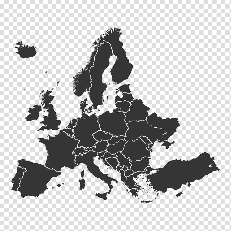 Black Wall Art Europe Map Europe Transparent Background Png