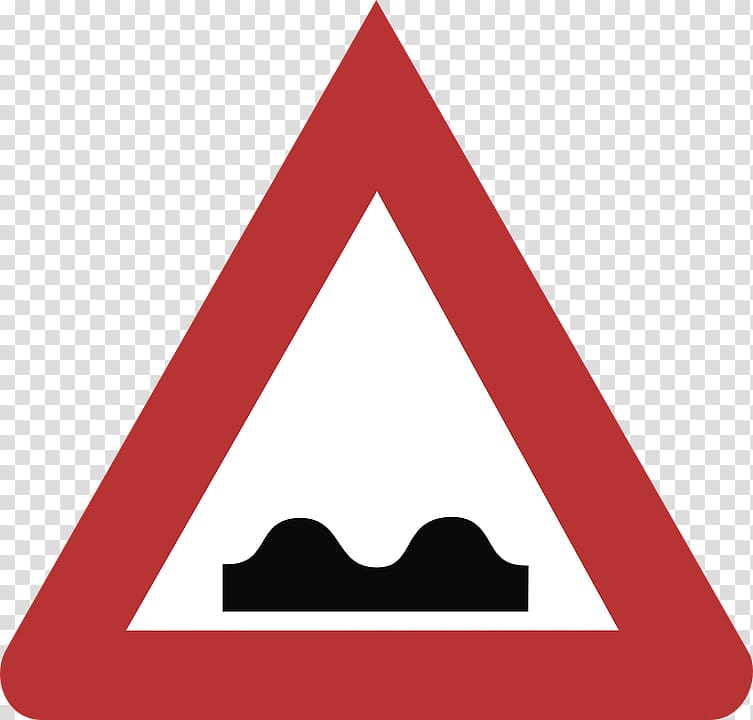 white and red illustration, Speed Bump Road Sign transparent background PNG clipart