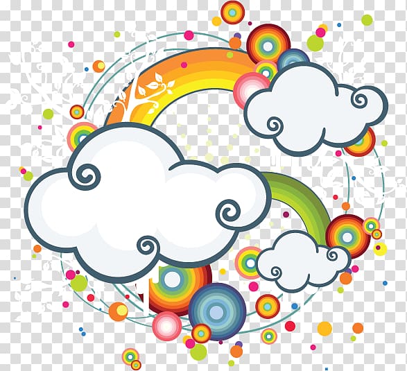 white clouds and rainbow , creative children transparent background PNG clipart