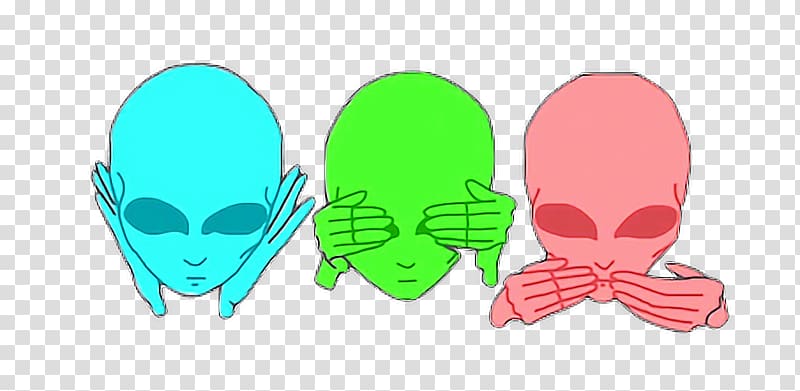 Sticker Three wise monkeys Alien Victim of Fashion, others transparent background PNG clipart