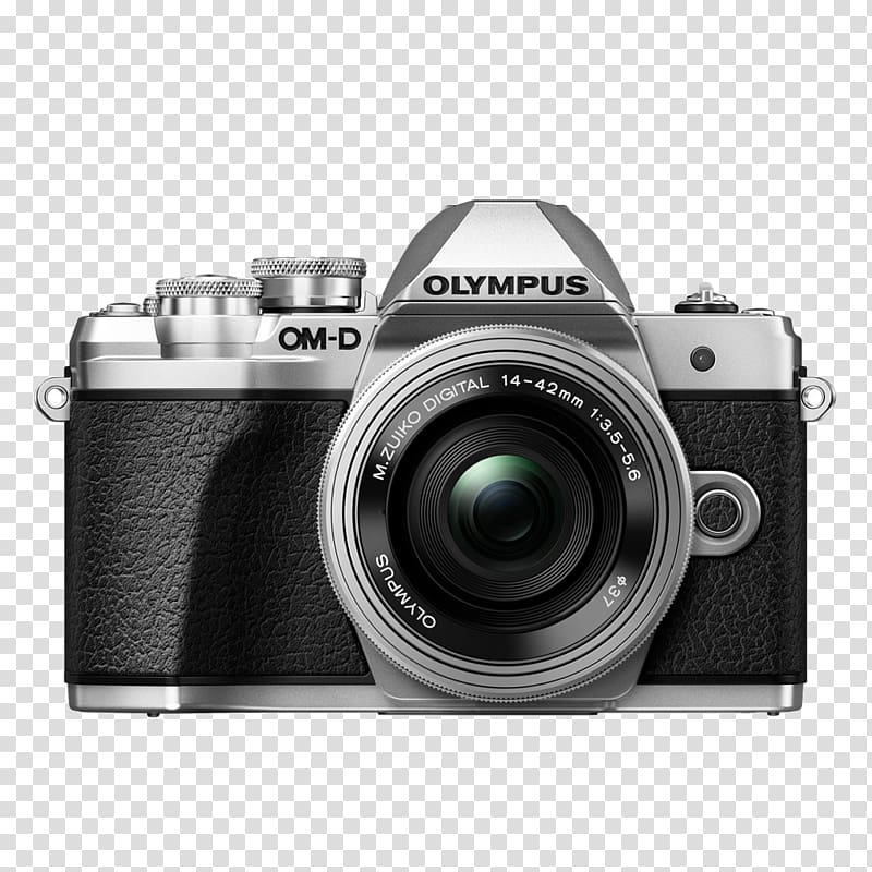Olympus OM-D E-M10 Mark II Olympus E-M10 Mark III OM-D with 14-42mm EZ Lens (Silver) Camera, Camera transparent background PNG clipart