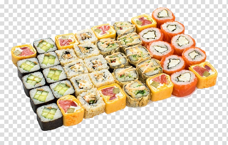 Makizushi Japanese Cuisine California roll Tempura Sushi, sushi transparent background PNG clipart