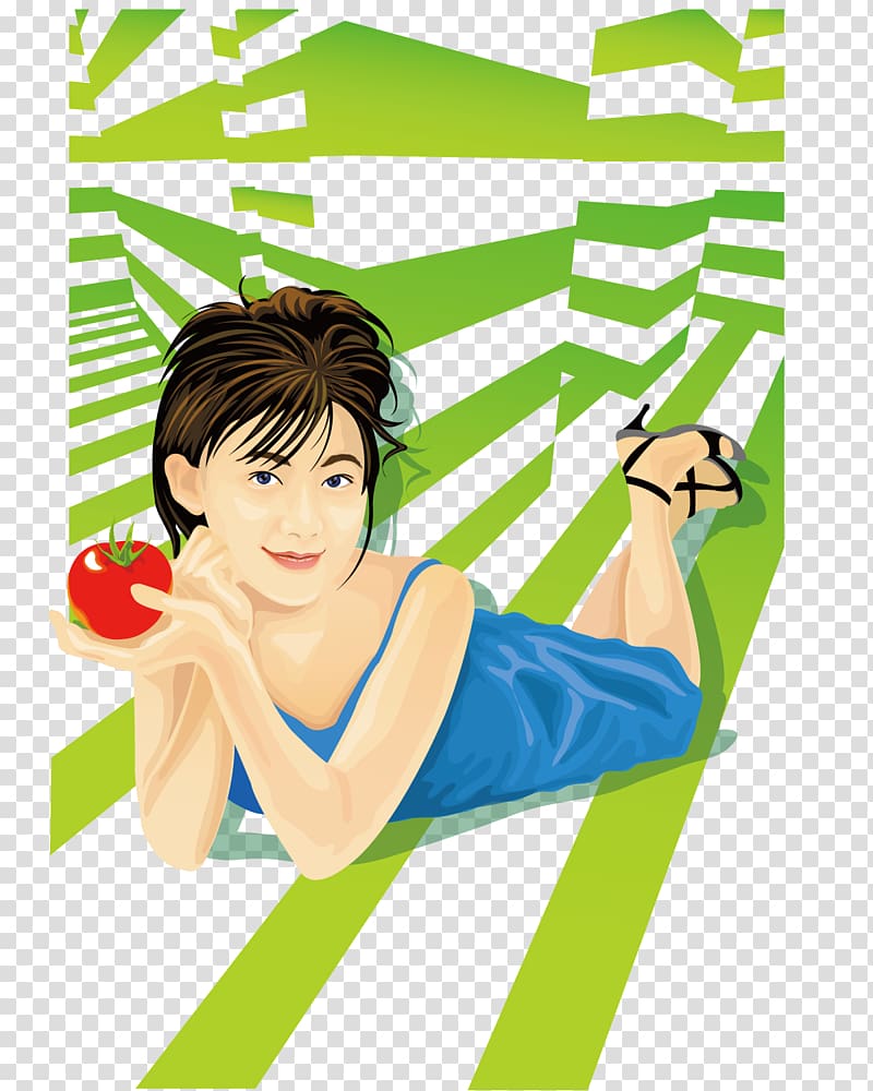 Illustration, Holding the beauty of the apple transparent background PNG clipart
