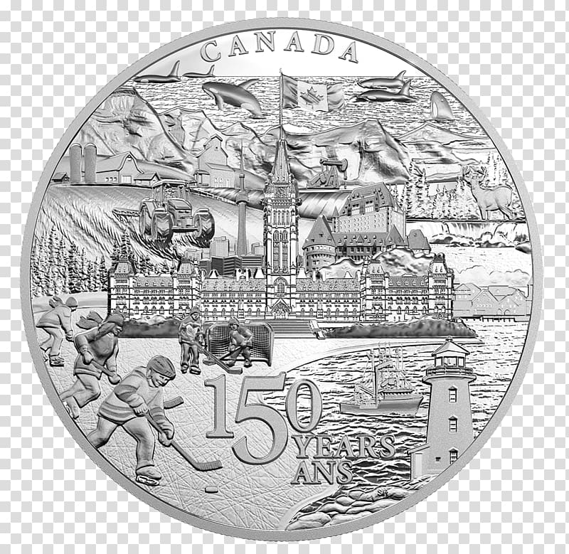 150th anniversary of Canada Coin Royal Canadian Mint Silver, Canada transparent background PNG clipart
