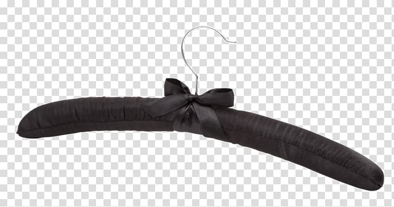 black clothes hanger, Satin Clothes Hanger transparent background PNG clipart
