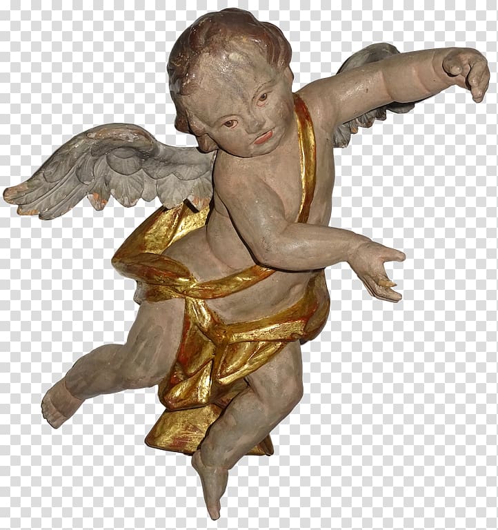 Angel Putto Baroque Statue Car, angel transparent background PNG clipart