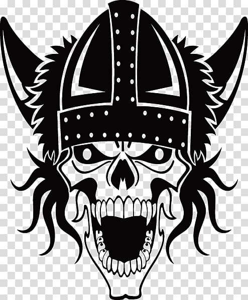 Viking Skull , Skull Horror transparent background PNG clipart