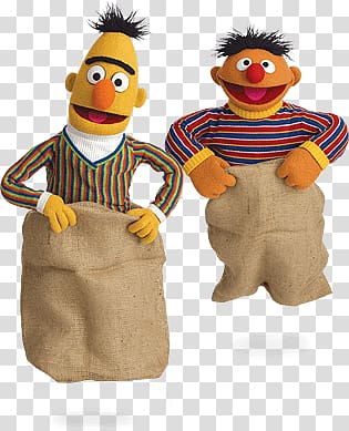 Bert and Ernie of Sesame Street, Sesame Street Bert and Ernie Bag Jumping transparent background PNG clipart