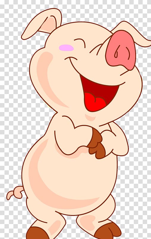 laughing pig , McDull Domestic pig Cartoon Cuteness Laughter, Laughing pig transparent background PNG clipart