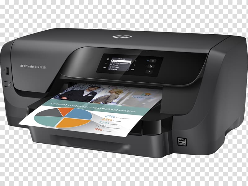 Hewlett-Packard HP Officejet Pro 8210 Printer Inkjet printing, hewlett-packard transparent background PNG clipart