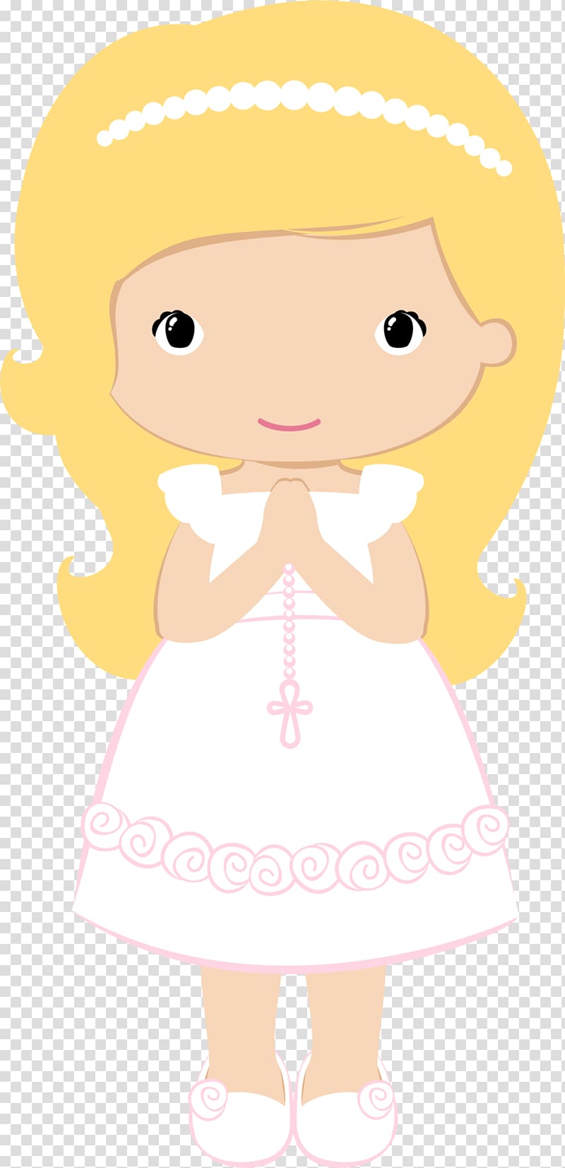 illustration animated girl, First Communion Baptism Eucharist , comunion transparent background PNG clipart